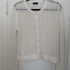 GAP Cream Knit Button Cardigan